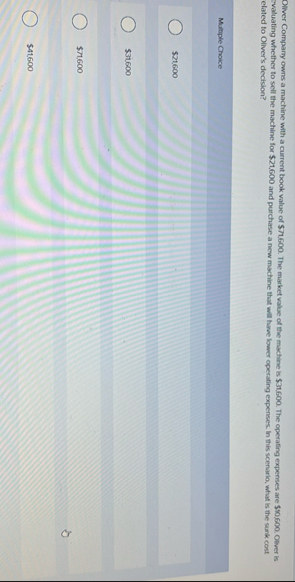 Olver Compary owns a machine with a current book