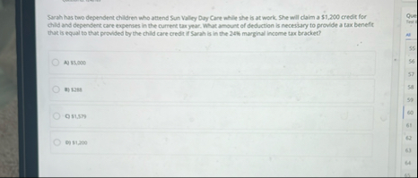 Sarah has two dependent children who attend Sun