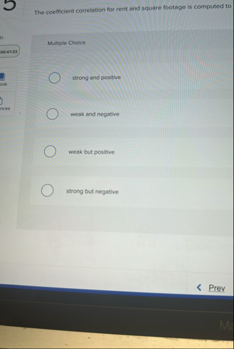 The coefficient correlation for rent and square