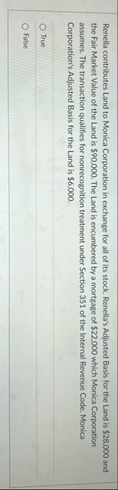 Renella contributes Land to Monica Corporation in