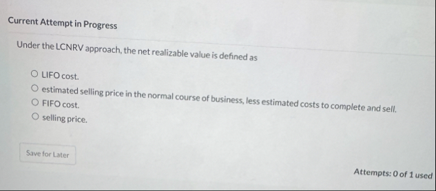 Current Attempt in Progress Under the LCNRV