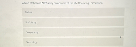 Which of these is NOT a key component of the XM