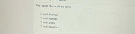 The results of an audit are called audit
