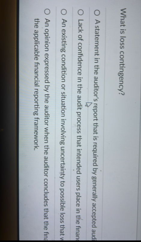 What is loss contingency? A statement in the