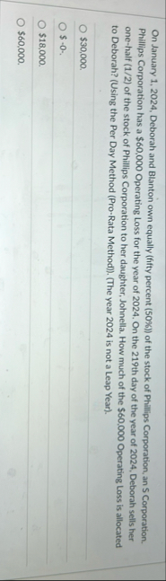 On January 1 , 2 0 2 4 , Deborah and Blanton own
