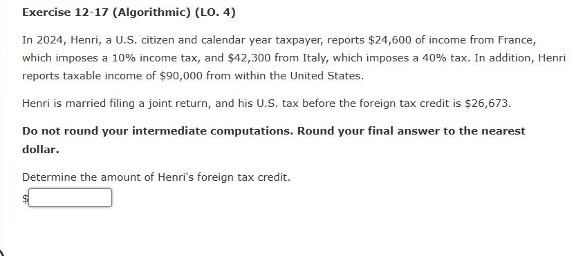 Exercise 1 2 - 1 7 ( Algorithmic ) ( LO . 4 ) In