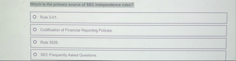 Which is the primary source of SEC independence