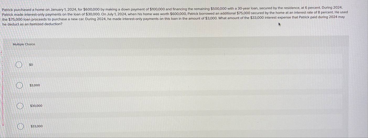 he deduct as an itemized deduction? Multiple
