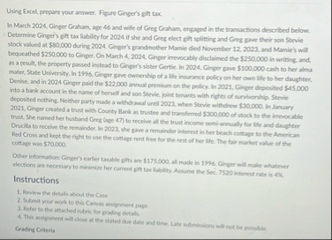 Using Excel, prepare your answer. Figure Ginger's