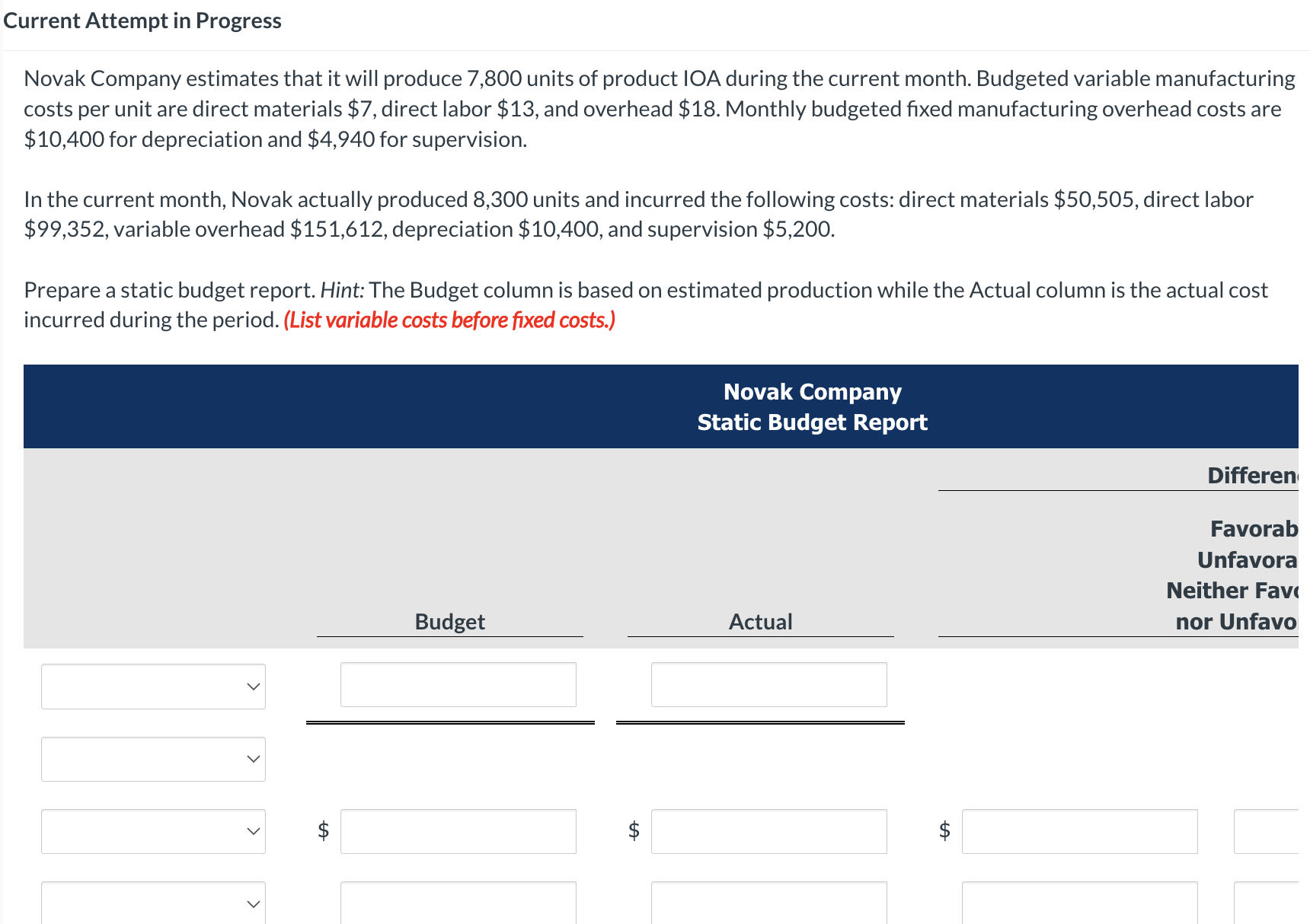 Current Attempt in Progress Novak Company