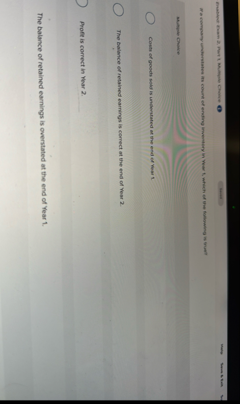 Enabled: Exam 2 , Part 1 , Multiple Choice Siwent