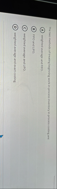 The two methods of treating beginning work - in -