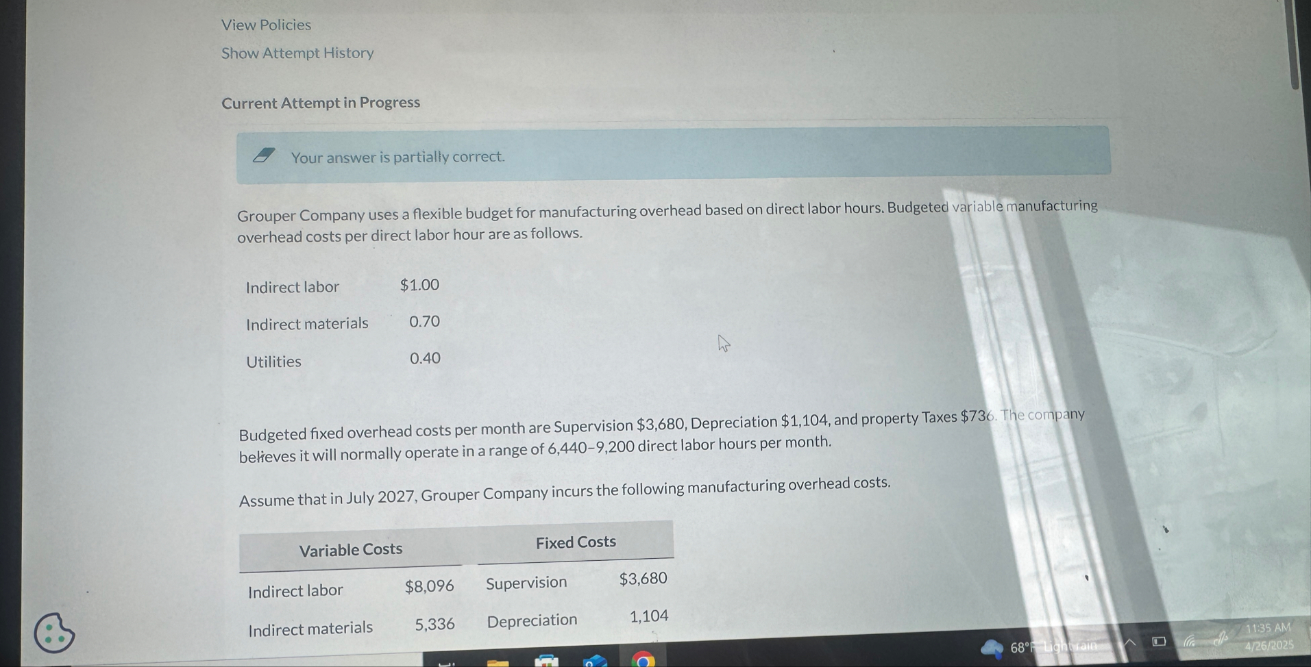 Steps for part B a flexible budget perfomance