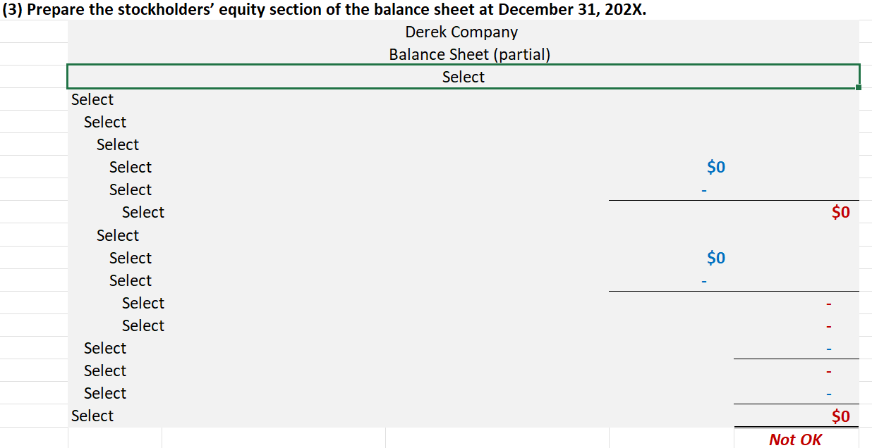 On January 1 , 2 0 2 X , Derek Company had the