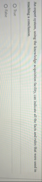 An expert system, using the knowledge acquisition