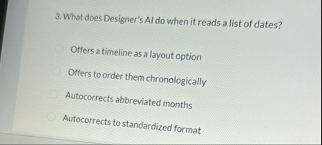 What does Designer's Al do when it reads a list