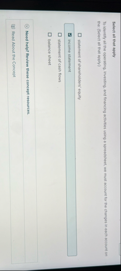 Select all that apply To identify all the