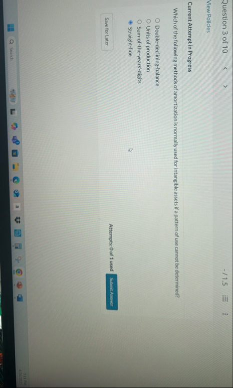 Question 3 of 1 0 1 1 . 5 View Policies Current