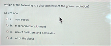 Which of the following is a characteristic of the