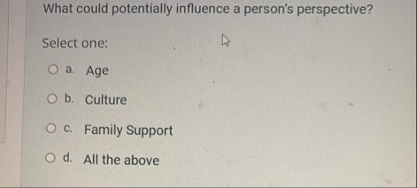 What could potentially influence a person's