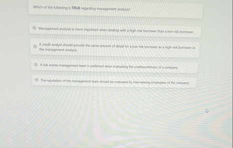 Which of the following is TRUE regarding