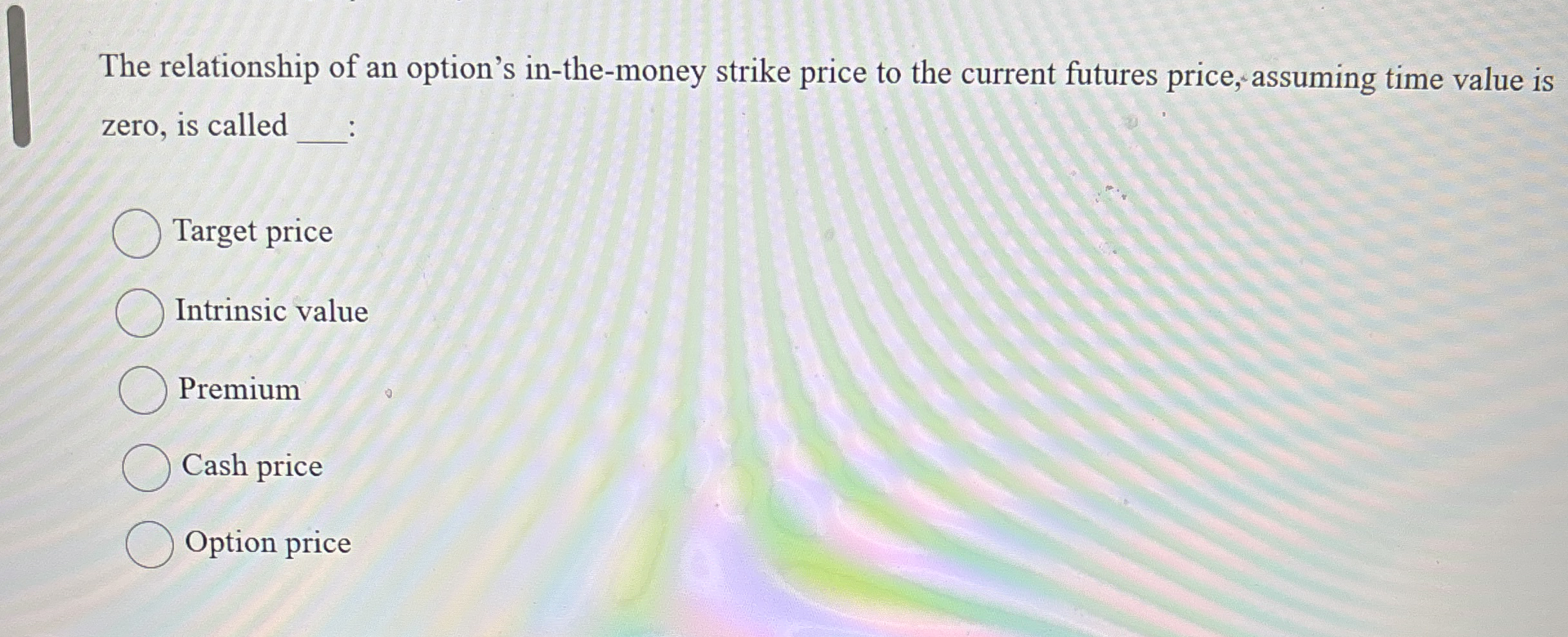 The relationship of an option's in - the - money