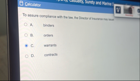 Calculator Cosualic, Surety and Marine I. To