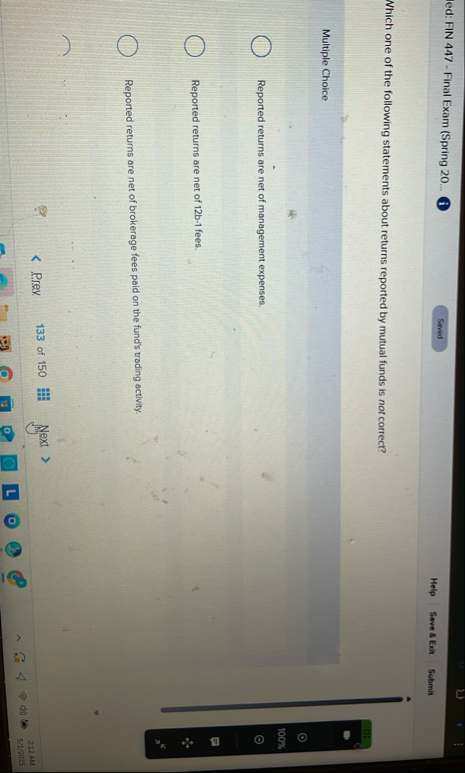 led: FIN 4 4 7 - Final Exam ( Spring 2 0 . . .