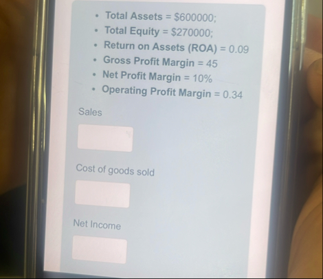 Total Assets = $ 6 0 0 0 0 0 ; Total Equity = $ 2