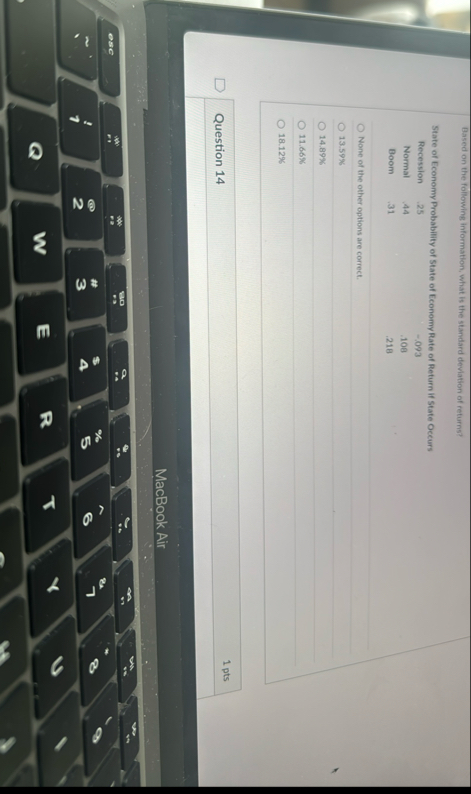 Based on the following information, what is the