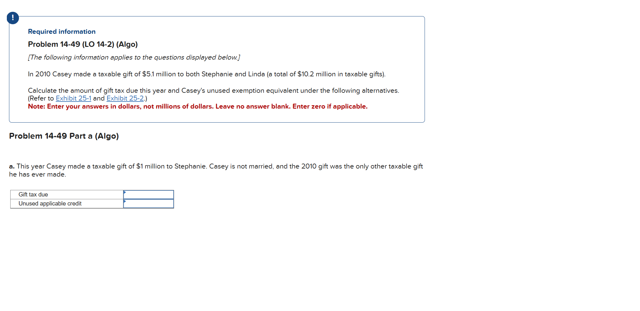 ! Required information Problem 1 4 - 4 9 ( LO 1 4