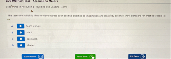 BUS 4 9 8 Post - test - Accounting Majors