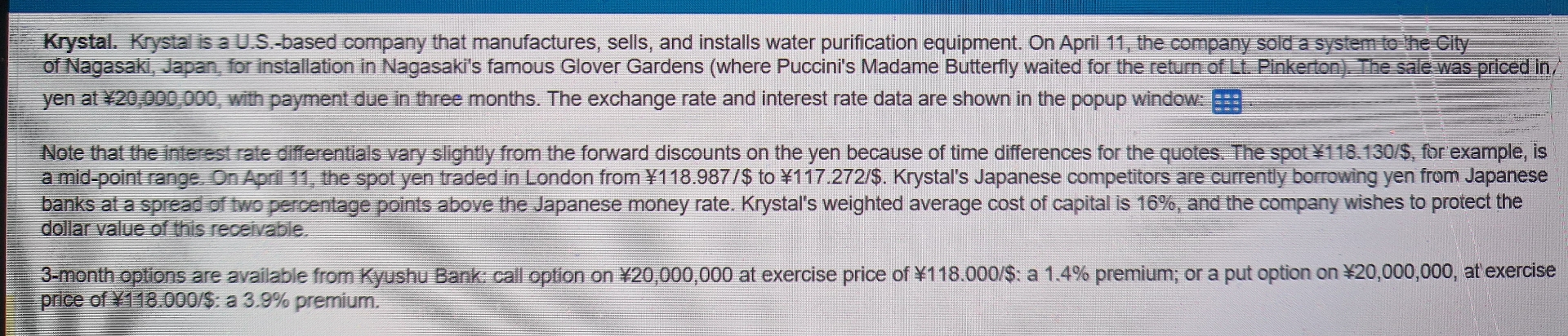 a 1 . How much ir - U . S . dollars wil Krystal