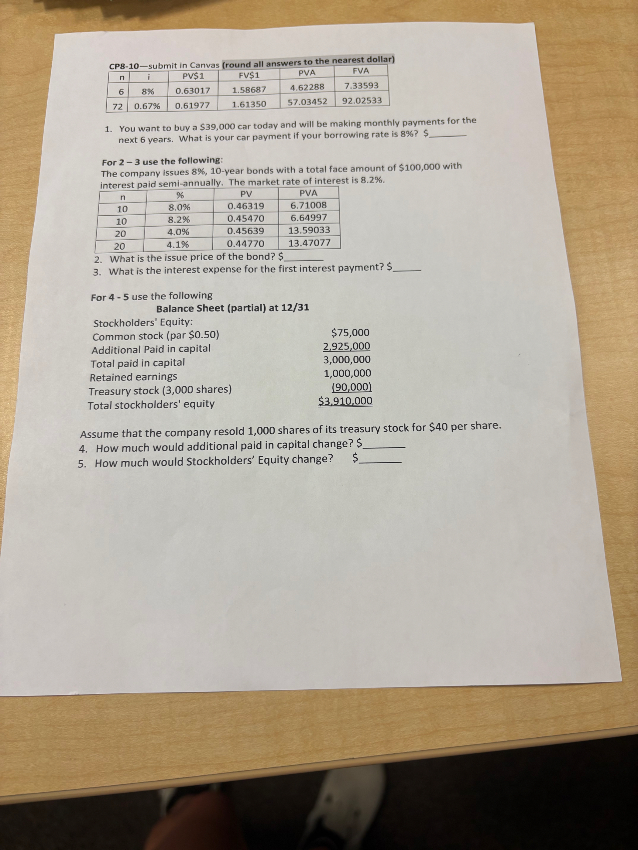 CP 8 - 1 0 - submit in Canvas ( round all answers