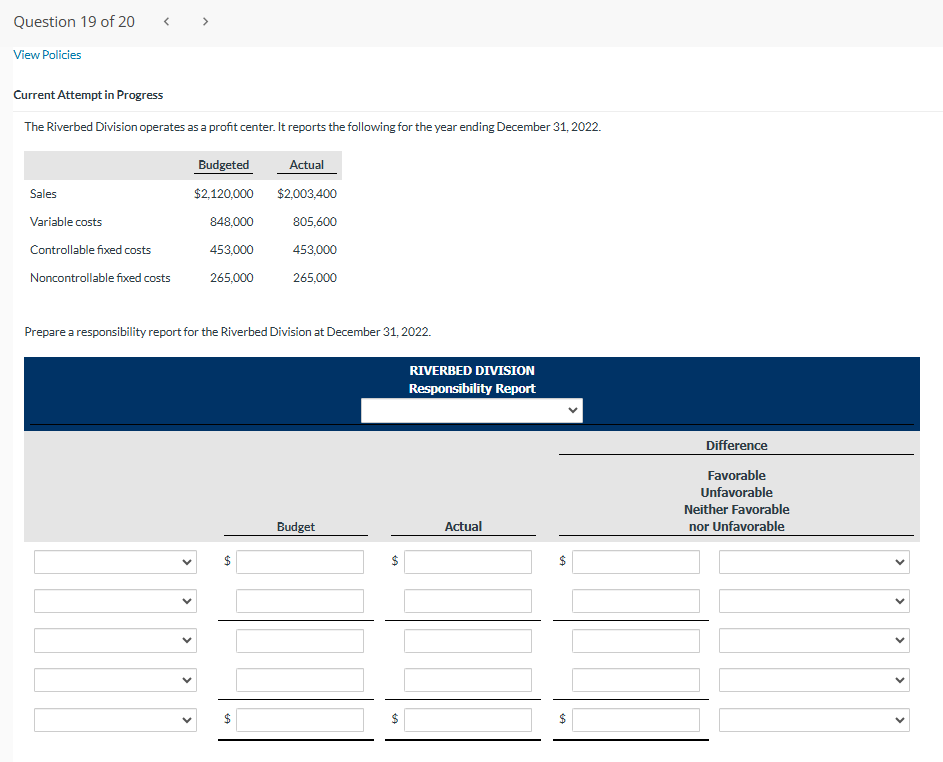 View Policies Current Attempt in Progress The