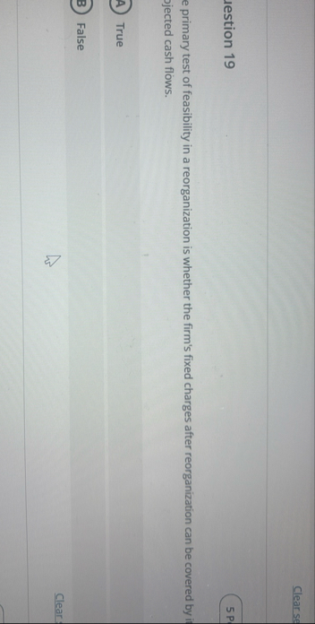 Clear se lestion 1 9 5 P e primary test of