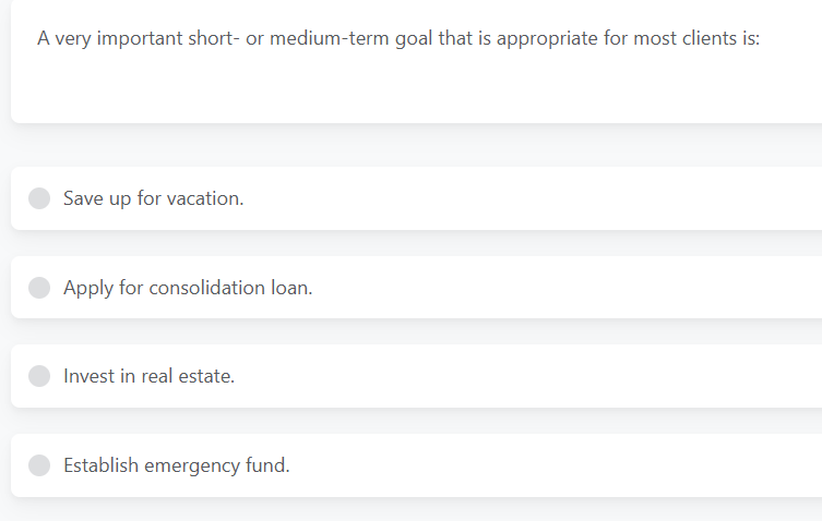 A very important short - or medium - term goal