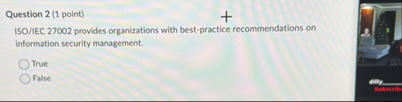 Question 2 ( 1 point ) 1 5 O EC 2 7 0 0 2