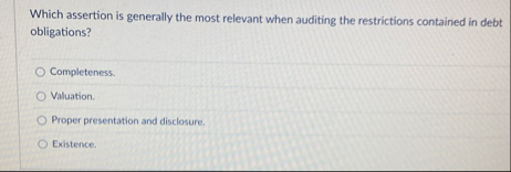 Which assertion is generally the most relevant