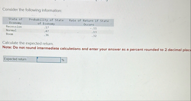 Consider the following information: \ table [ [ \