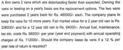 A firm owns 2 vans which are deteriorating faster