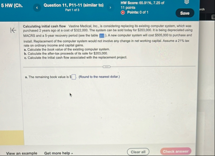 5 HW ( Ch . Question 1 1 , P 1 1 - 1 1 ( similar