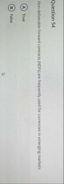 Question 5 4 Non - deliverable forward contracts