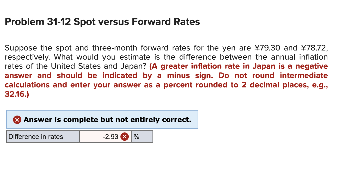 Problem 3 1 - 1 2 Spot versus Forward Rates