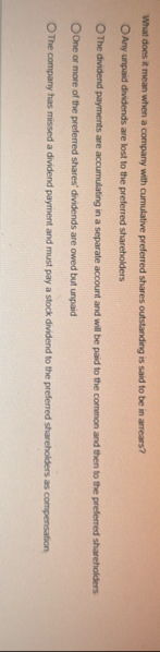 What does it mean when a company with cumulative