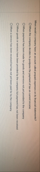 When would a company have an account called