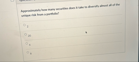 Approximately how many securities does it take to