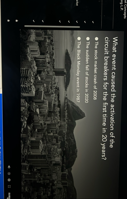 et Concepts rg L . P . What event caused the