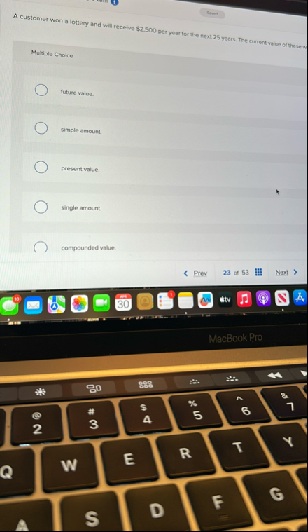 A customer won a lottery and will recelve $ 2 , 5