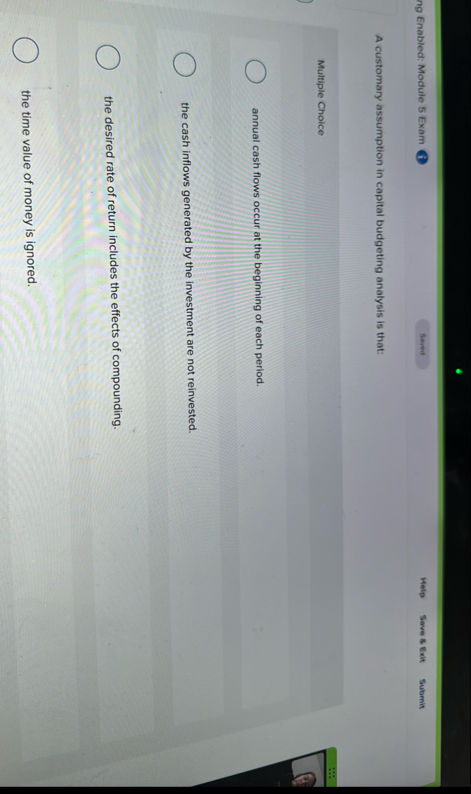 Enabled: Module 5 Exam Help Save 8 fill Subemit A